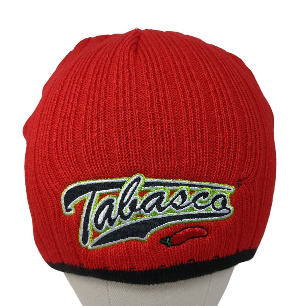 Tabasco Beanie Hat Red OS Stretch Fit Embroidered Knitted Paramount Apparel